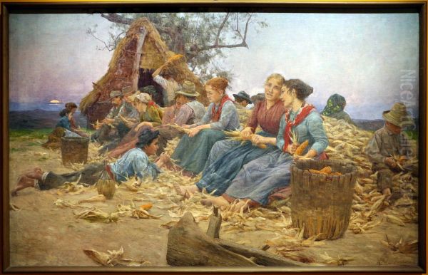 Spannocchiatrici Oil Painting by Adolfo Tommasi