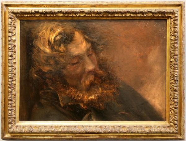 uomo addormentato Oil Painting by Adolph von Menzel