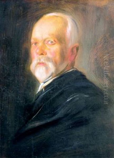 Portrait Adolph Thiem Oil Painting by Lenbach Franz Von