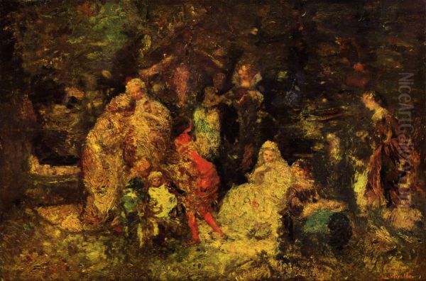 Wie es Euch gefallt Oil Painting by Adolphe Joseph Thomas Monticelli