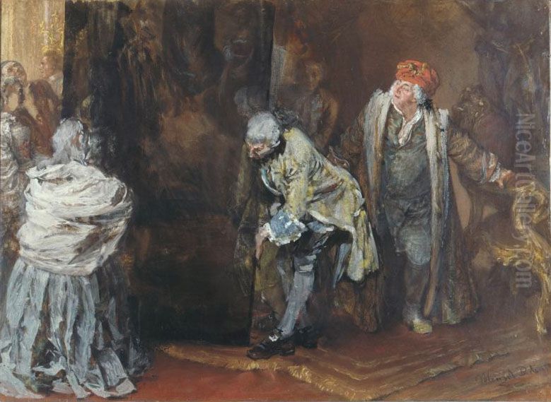 Place for the great Raphael Oil Painting by Adolph von Menzel
