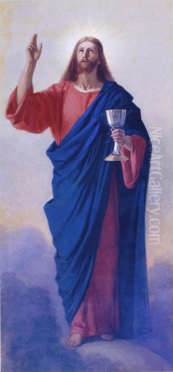 Vapahtaja kalkki kadessaan Oil Painting by Adolf von Becker