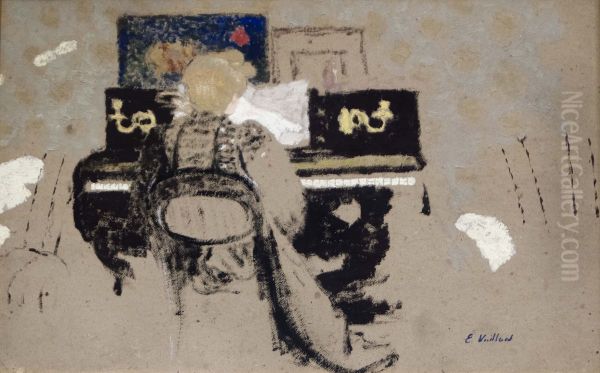At the Piano Oil Painting by Jean-Edouard Vuillard