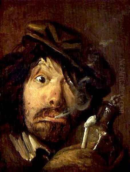 Smoker Oil Painting by Adriaen Brouwer Smoker Oil Painting by Adriaen Brouwer