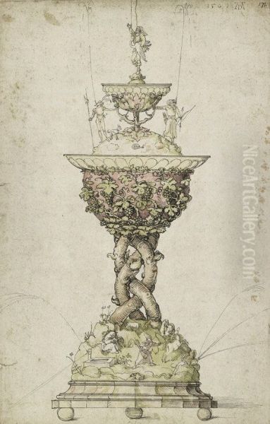 Design for a table fountain Oil Painting by Albrecht Durer