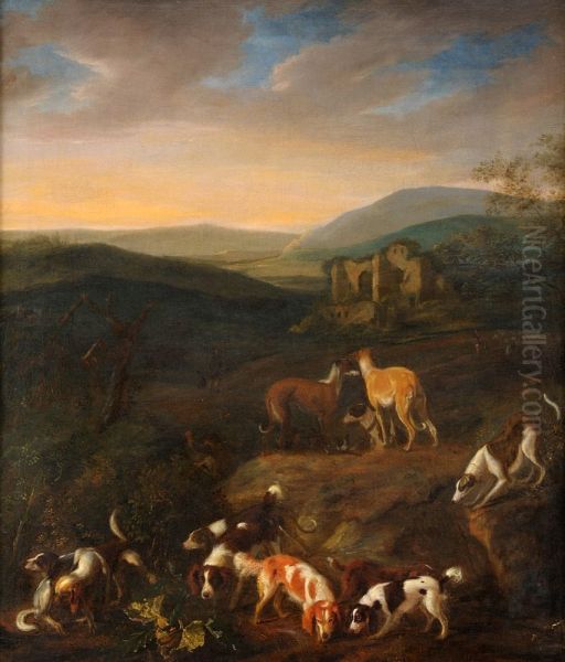 Hundemeute und Jager Oil Painting by Adriaen Cornelisz Beeldemaker