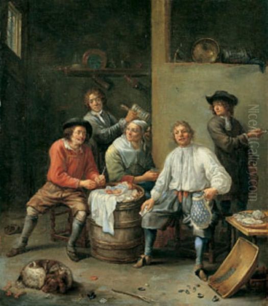 Peasants at their meal Oil Painting by Adriaen Rombouts