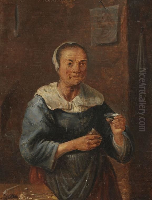 Portrait of a Flemish maid Oil Painting by Adriaen Rombouts