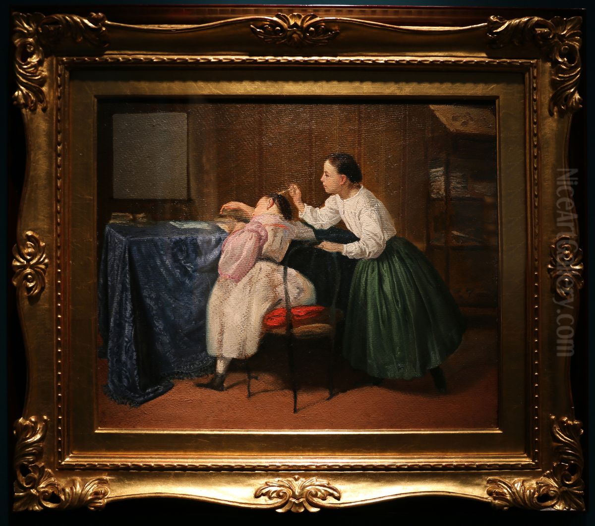 il solletico Oil Painting by Adriano Cecioni