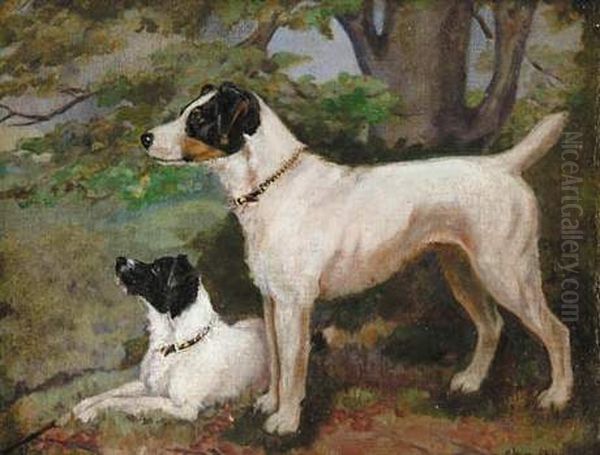 Two Terriers Oil Painting by Adrian Scott Stokes