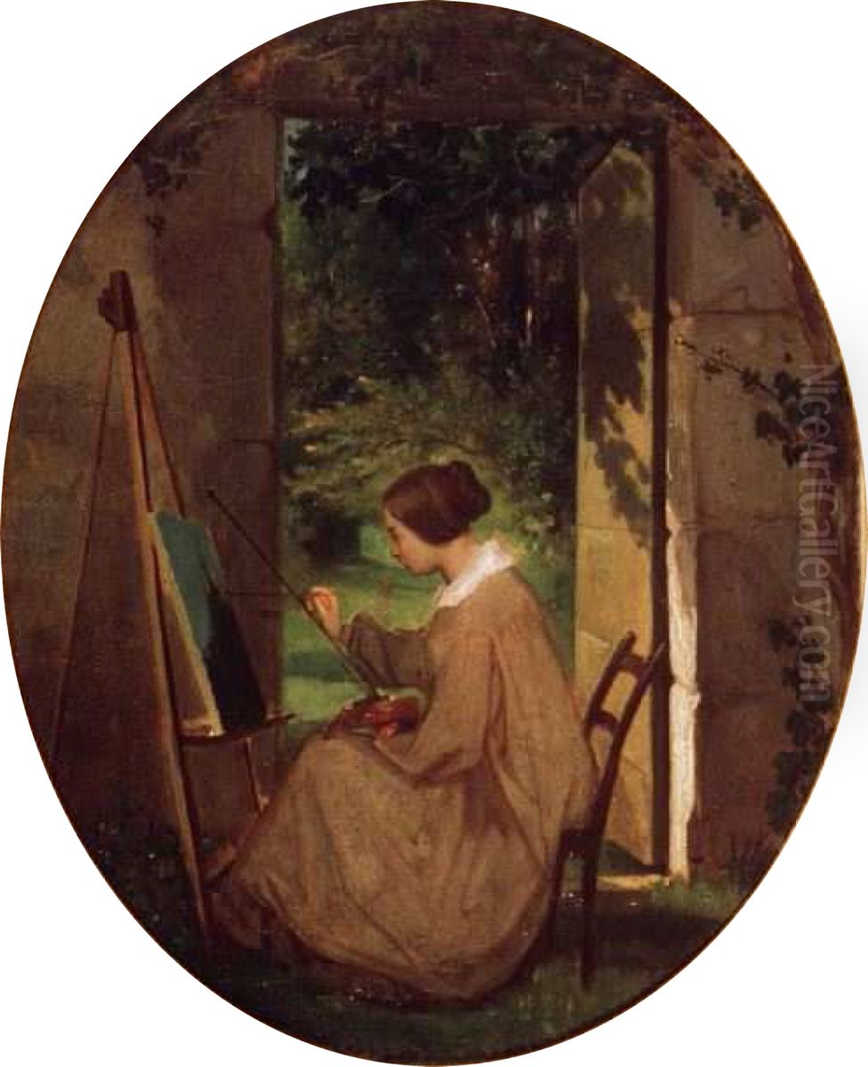 Adele Gamel painting Oil Painting by Henri Blanc-Fontaine