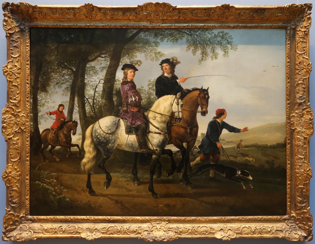 paesaggio con un giovane e il suo tutore a cavallo Oil Painting by Aelbert Cuyp