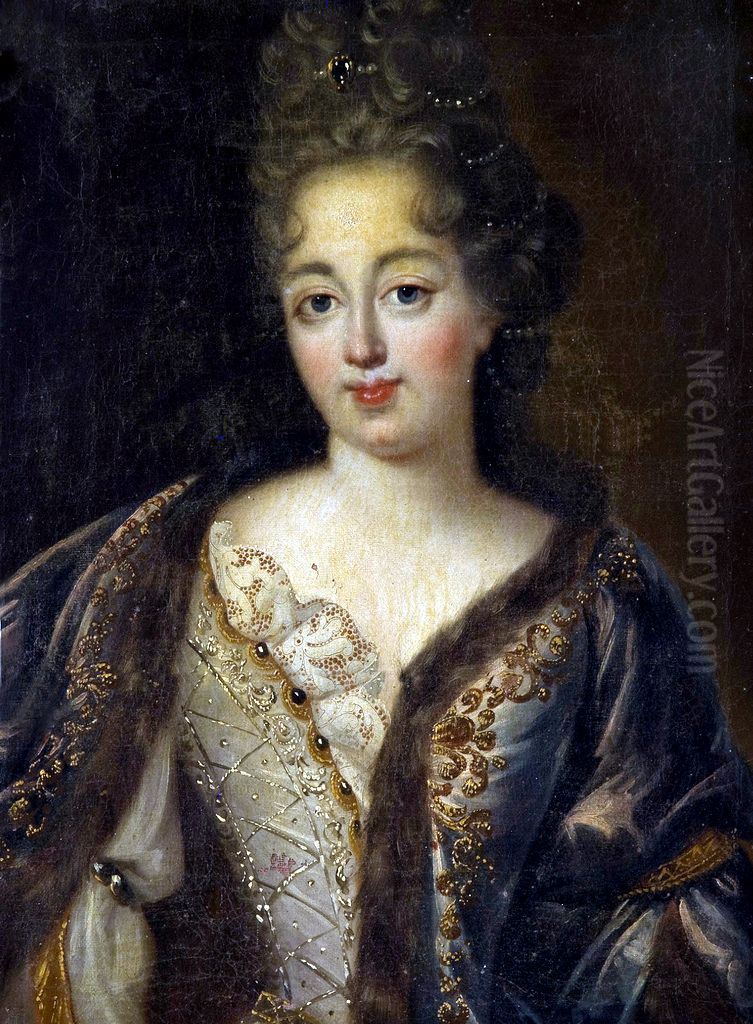 Portrait ofMarie Anne de Bourbon, Princess of Conti (1666-1739), daughter ofLouis XIV of FranceandLouise de La Valliere Oil Painting by Francois de Troy