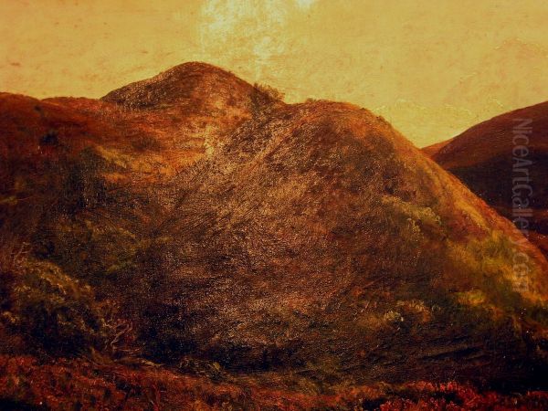Landscape with heather. Oil Painting by Hans Agersnap