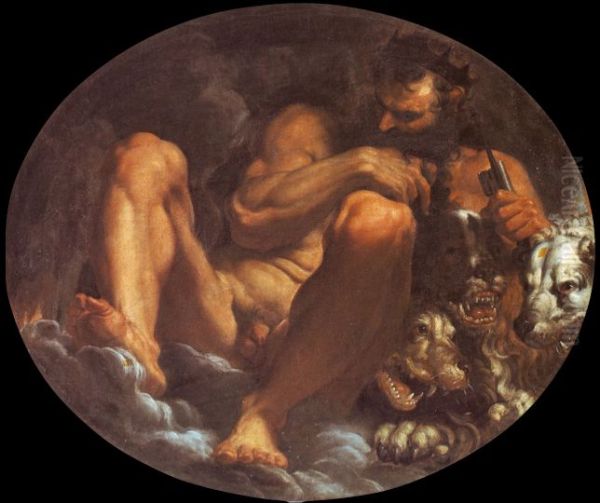 Pluto - Hades. Oil Painting by Agostino Carracci