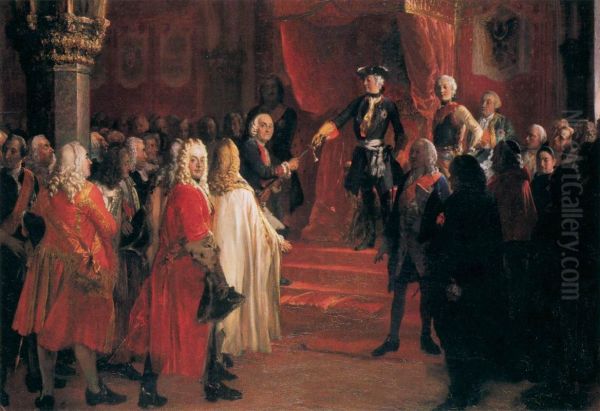 Huldigung derSchlesischenStande Oil Painting by Adolph von Menzel