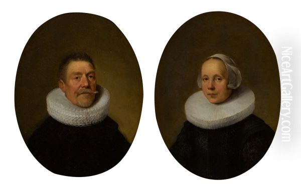 Portrait of a man (SOR Rusche) Oil Painting by Dirck Van Der Lisse