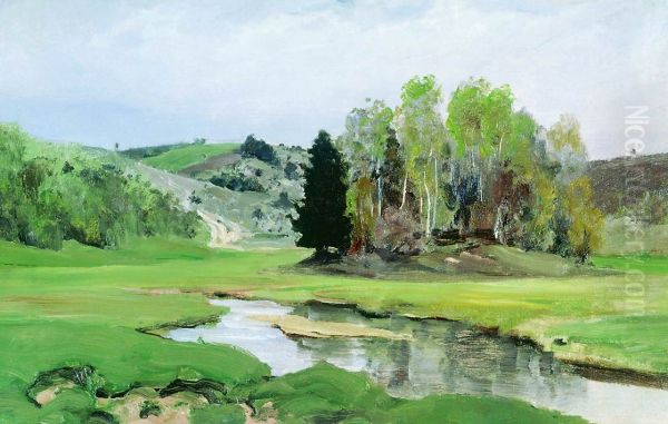 Recka Svinka bliz Aleksina Oil Painting by Vasily Polenov