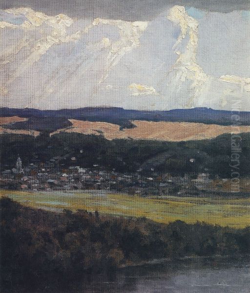 Vid Tarusy s vysokogo berega Oki Oil Painting by Vasily Polenov