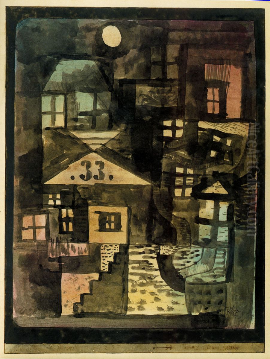 In the Old Quarter, Numero Thirty-Three Oil Painting by Paul Klee