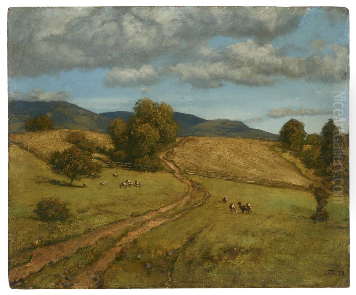 Black forest hights on a cloudy day Oil Painting by Hans Thoma