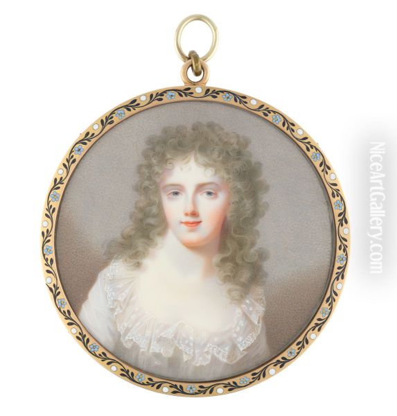 Pendentif a l'effigie de la princesse Karoline de Baden Oil Painting by Johann Dominik Bossi