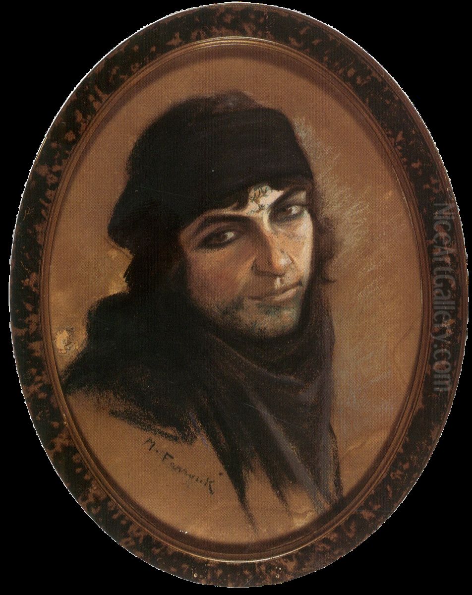 A Bedouin's Portrait (the Thym Seller). Oil Painting by Moustafa Farroukh