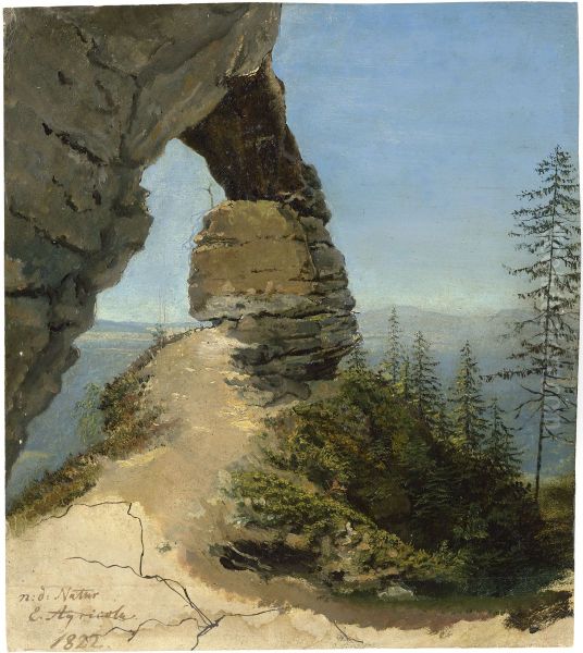 The Prebischtor (Pravcicka brana) in the Bohemian Switzerland Oil Painting by Eduard Agricola