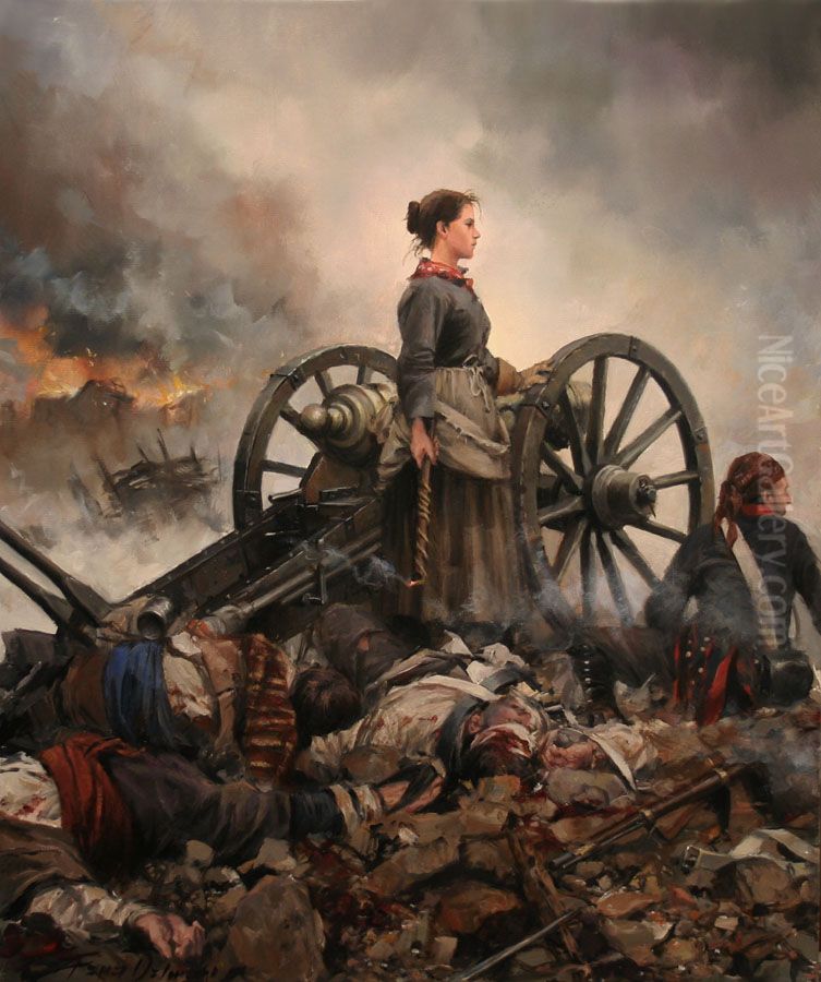Agustina de Aragon Oil Painting by Augusto Ferrer-Dalmau