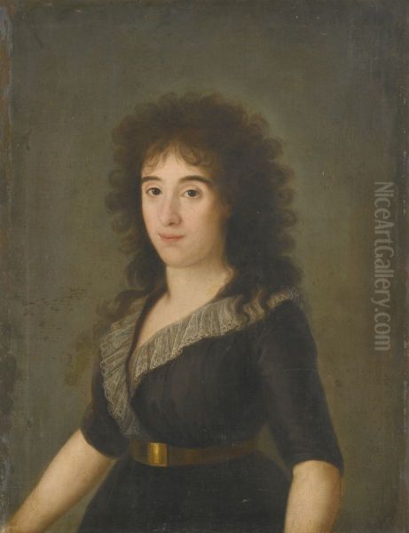Retrato de la segunda condesa de Castro-Terreno (Maria Josefa de Galvez y Valenzuela, 1776-1817). Oil Painting by Agustin Esteve
