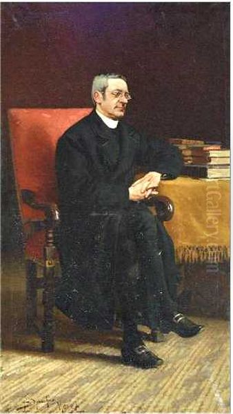 Portrait of Cesare Aguilhon Oil Painting by Eugenio Spreafico