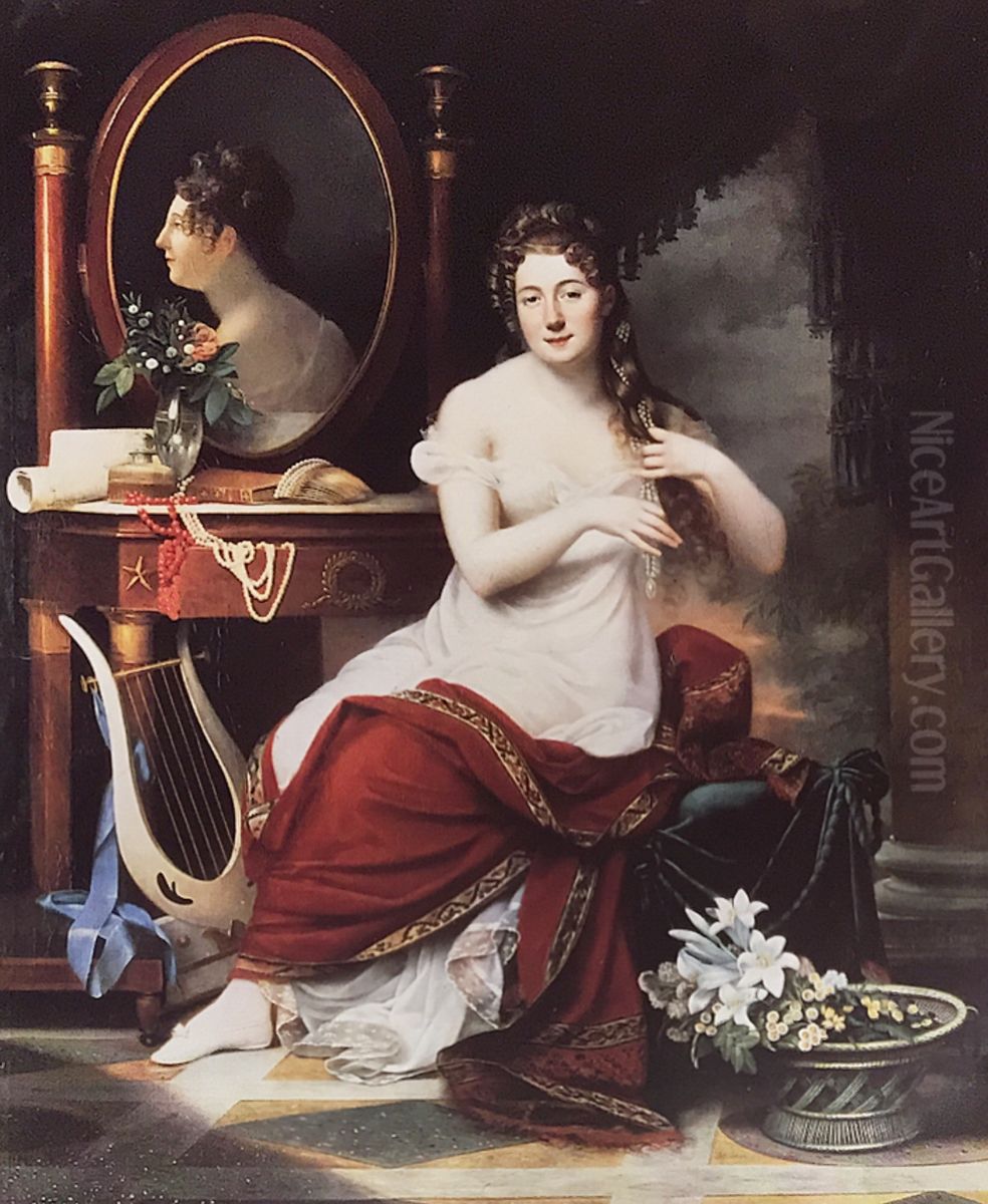 Portrait of Mme Fleury Oil Painting by Adele Romany