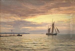 Morgenstemning Oresund, Fiskere rogter Garn.