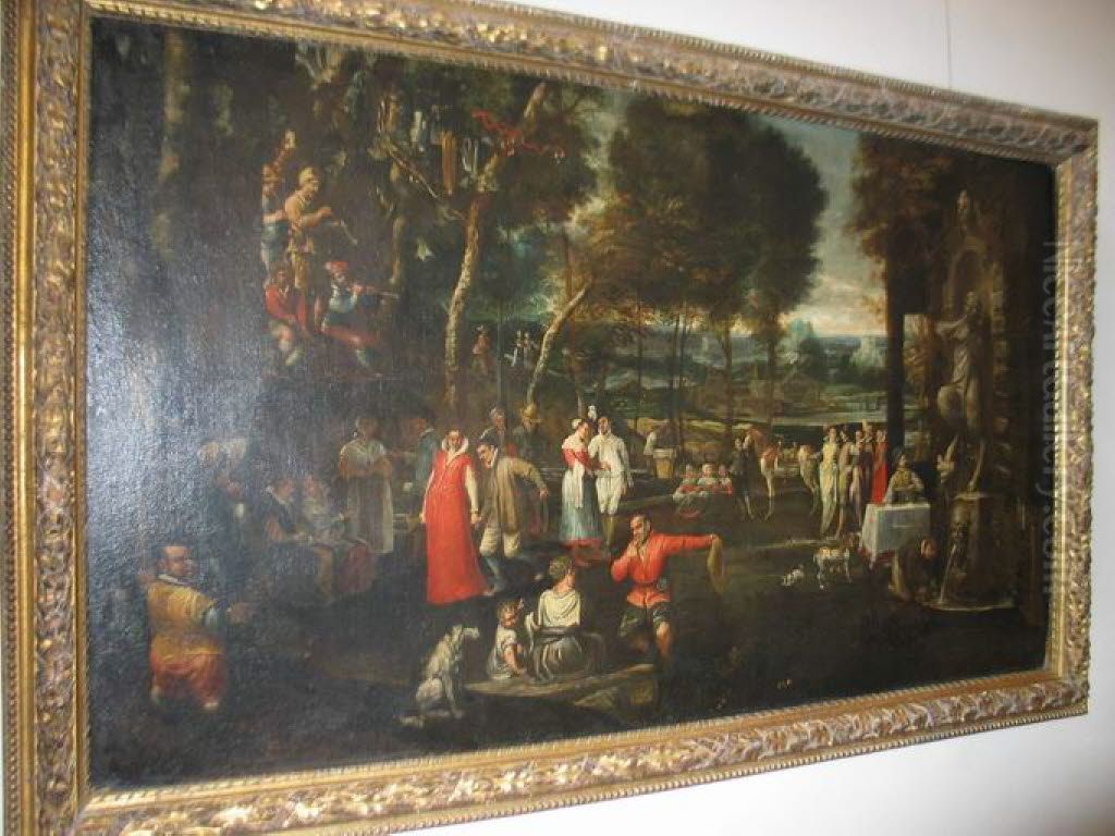 Village festival Oil Painting by Agostino Carracci