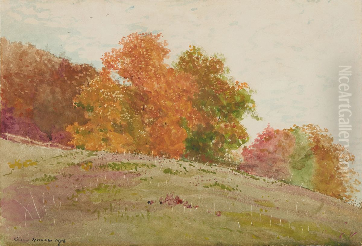 Autumn Trees Oil Painting by Winslow Homer