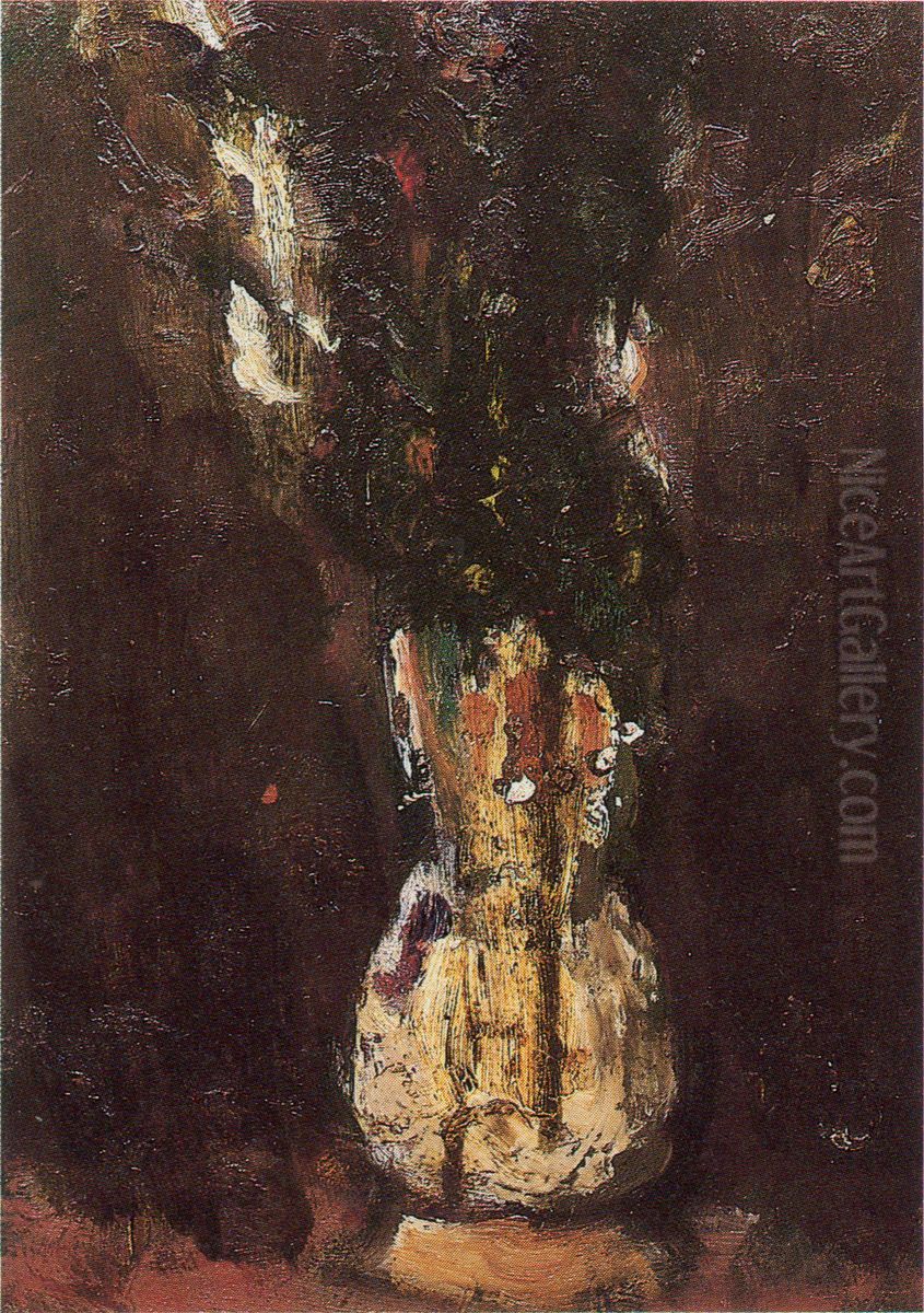 Flowers in a Pot Oil Painting by Aimitsu