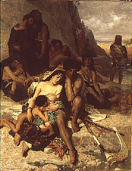La captivite des juifs a Babylone Oil Painting by Aime Morot