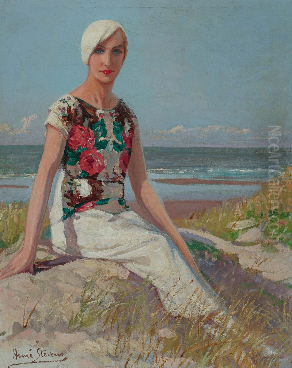Elegant person in the dunes Oil Painting by Aime Stevens