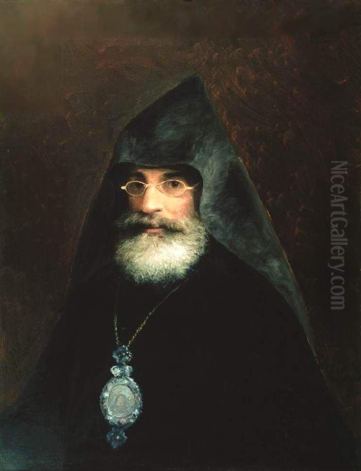 Portrait of archbishop Gabriel Aivazyan (brother of I. Aivazovsky) Oil Painting by Ivan Aivazovsky