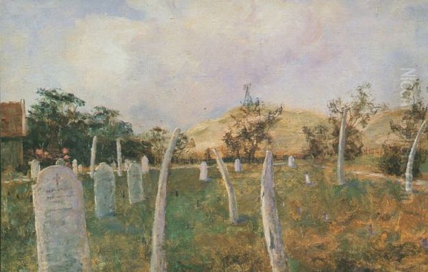 Cemetery with Whalebone Grave Markers Oil Painting by Betzy Akersloot-Berg