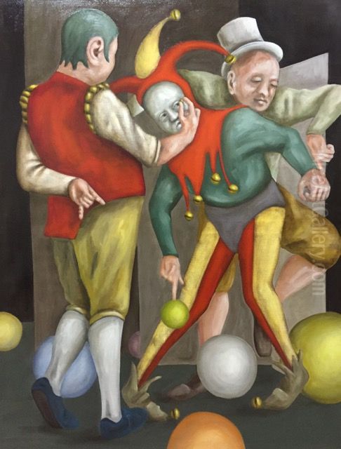 Menage A Trois Oil Painting by Akram Mutlak