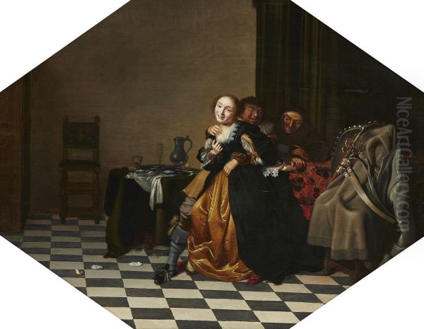 Brothel scene Oil Painting by Hendrik Gerritsz Pot