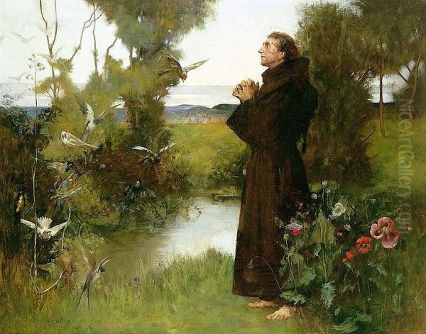 St Francis Oil Painting by Albert Chevallier Tayler