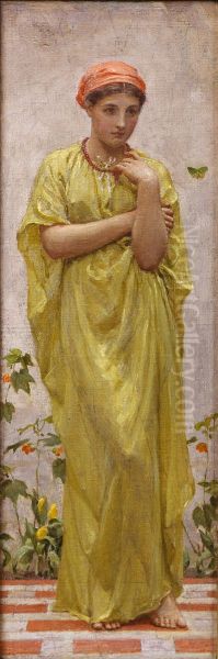The GreenButterfly Oil Painting by Albert Joseph Moore