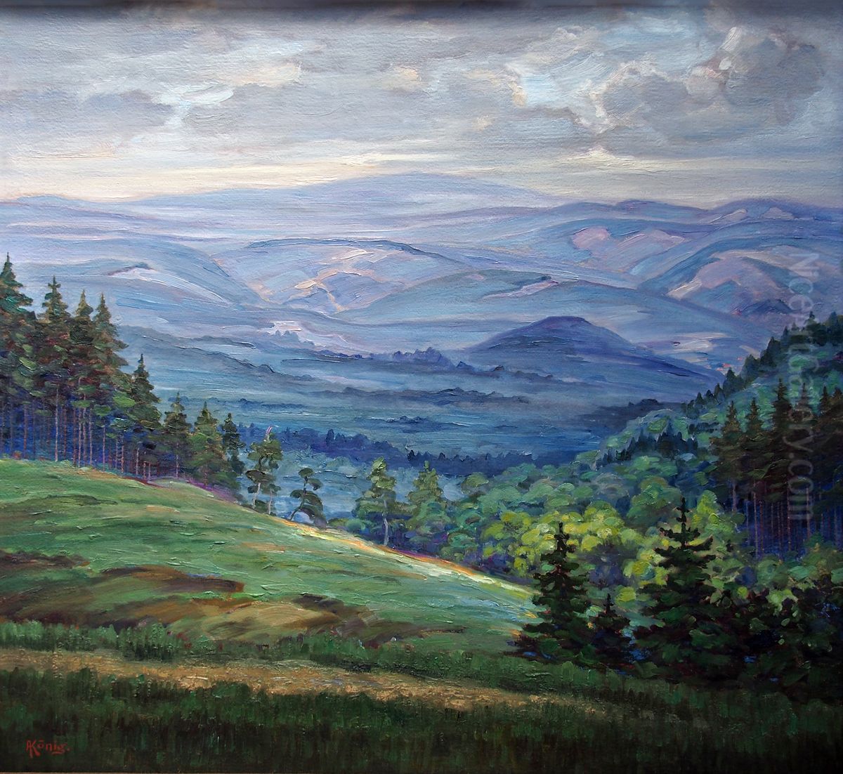 Blaue Berge (Harz) Oil Painting by Albert Konig