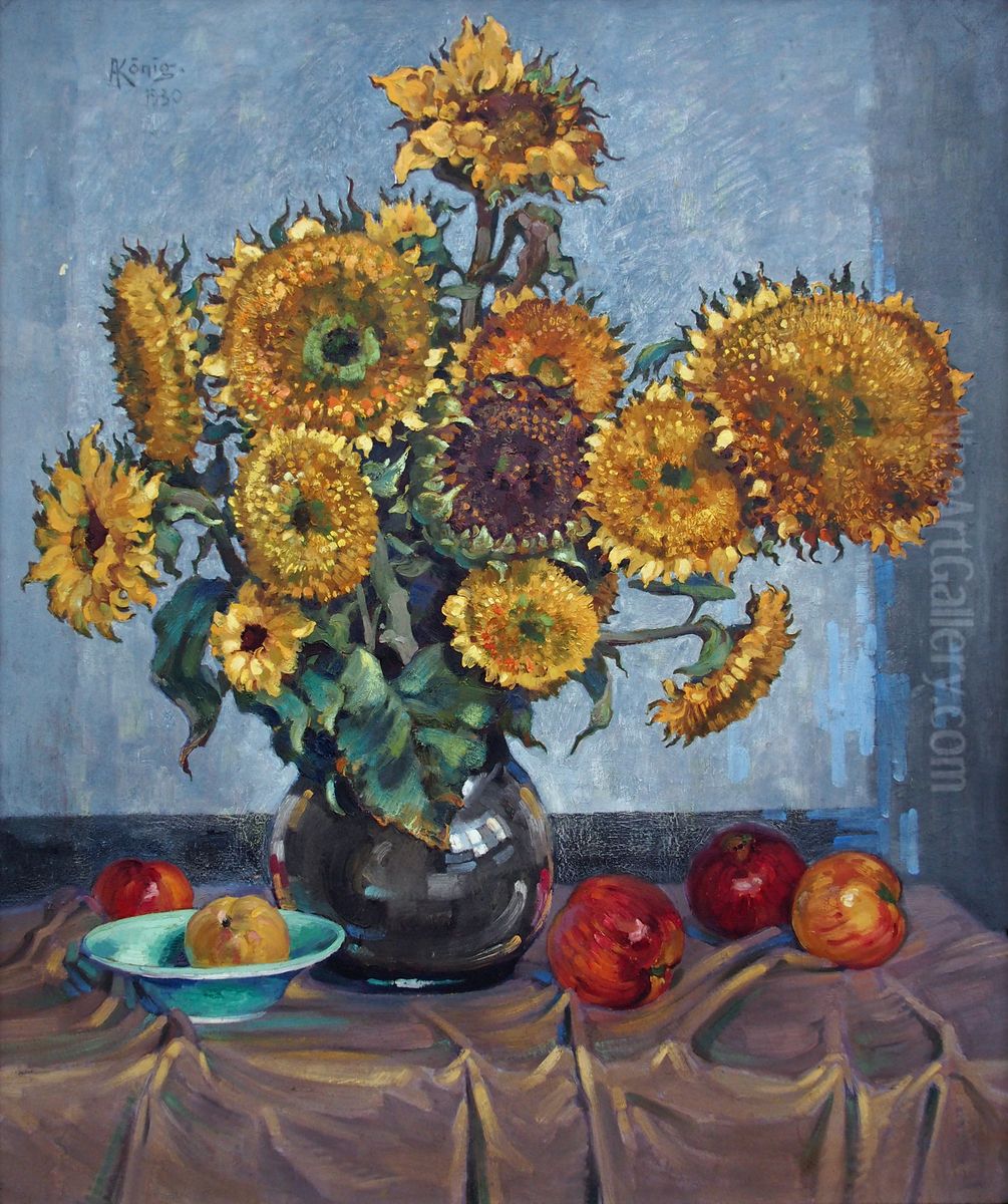 Sonnenblumen Oil Painting by Albert Konig