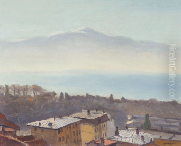Les toits d'Ouchy et le Leman Oil Painting by Albert Marquet