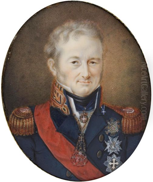 Carlos Felix I de Saboya, rey de Cerdena Oil Painting by Jean-Baptiste Isabey