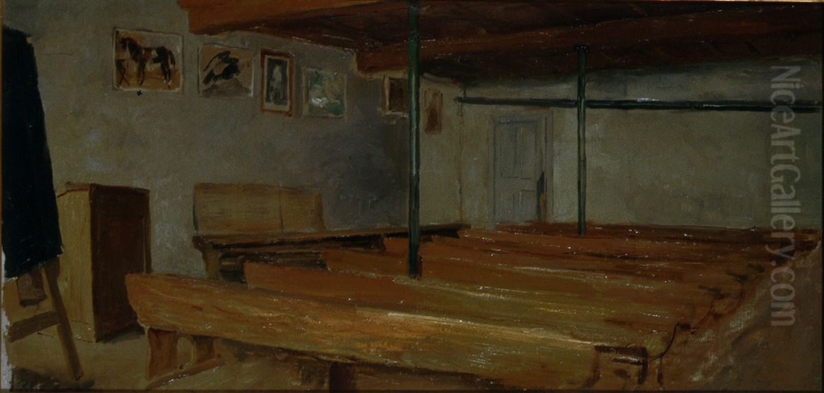 Schulstube Oil Painting by Albert Anker