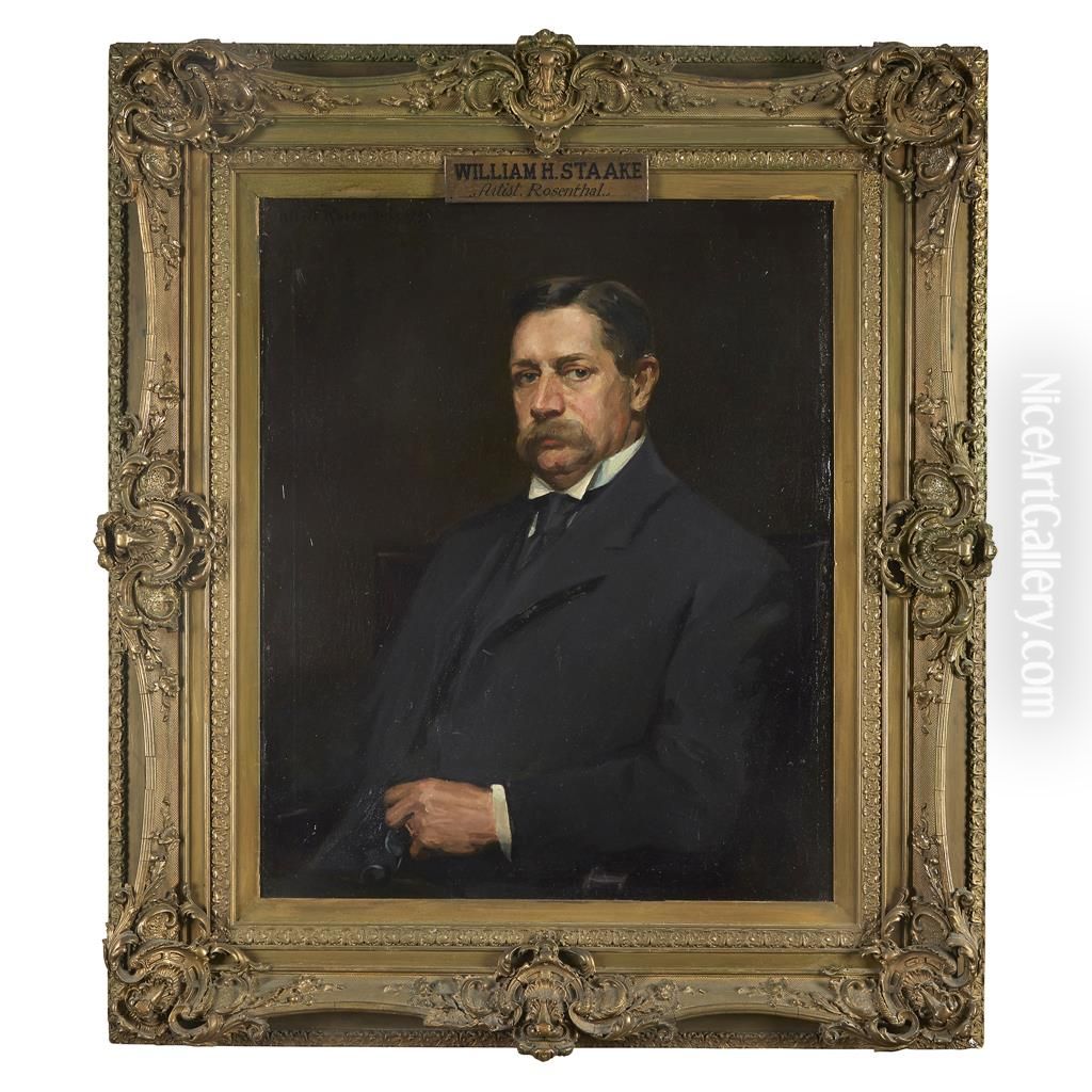 Portrait of William H. Staake (1846-1924) Oil Painting by Albert Rosenthal